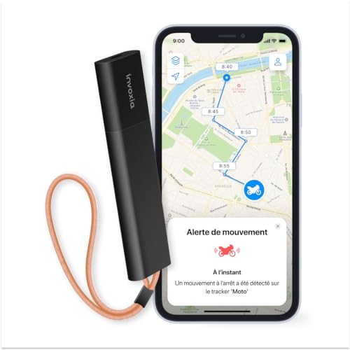 Invoxia GPS Tracker CLASSIC - Con abbonamento incluso - per auto, moto, biciclette, bambini - Avvisi di movimento e inclinazione - Durata della batteria fino a 6 mesi