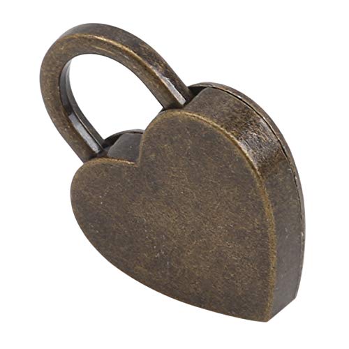 Image of EJY Retro Mini Love Heart Shape Padlock Suitcase Luggage Lock with Keys for Gym,Sports,Employee Locker,Outdoor,Bronze