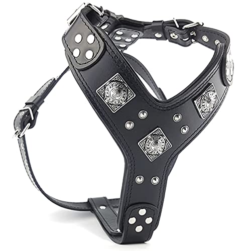 Bestia Eros Leather Dog Harness | Size M- chest sizes of 19.7 - 29.5 inch for Large and Medium Breeds Black & Red 4mm product thumbnail 8