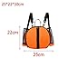 RNXRZANK Basketball Case Portable Volleyball Soccer Tote with Mesh Side Pockets Shoulder Strap Waterproof Oxford Cloth Zipper for Outdoor Training, Double Strap Orange