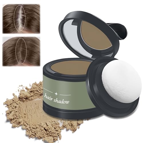 4g Retocador de Raíces en Polvo, Retoca Raíces de Polvos, Polvos Para Invisibles, Utilizar Para Reponer el Cabello Debilitado, Densificar El Cabello de Mujeres y Hombres(Curry claro)