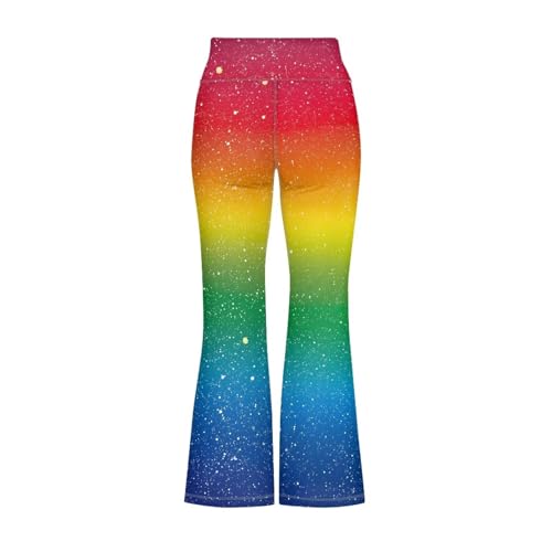 Rainbow Girl's Flared Yoga Pants High Waisted Trousers Bootcut Breathable Casual Pants Activewear Kids Bell Bottoms3
