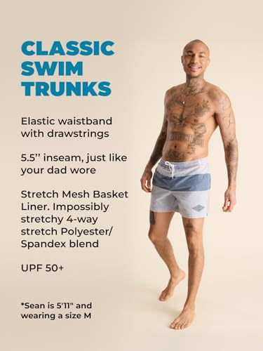 Image of Chubbies Men's Swim Trunks, Stretch Swimming Board Shorts, 5.5 inch Inseam