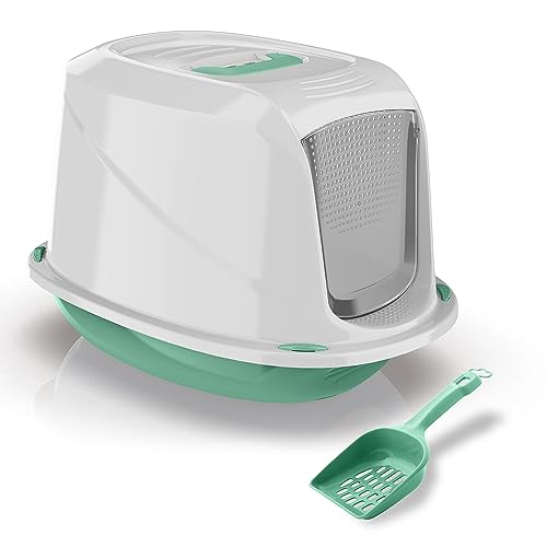 Lettiera Chiusa Per Gatti Con Coperchio - 56x40x38cm | Entrata Dall'Alto, Zero Sabbia A Terra - Foto 2