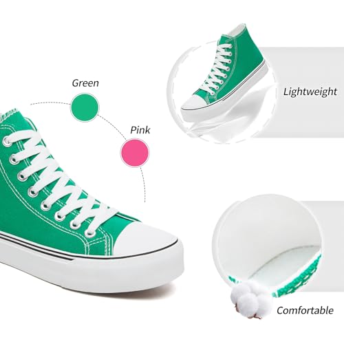 Image of yageyan Womens High Top Canvas Sneakers Lace up Fashion Shoes for Women Casual Classic