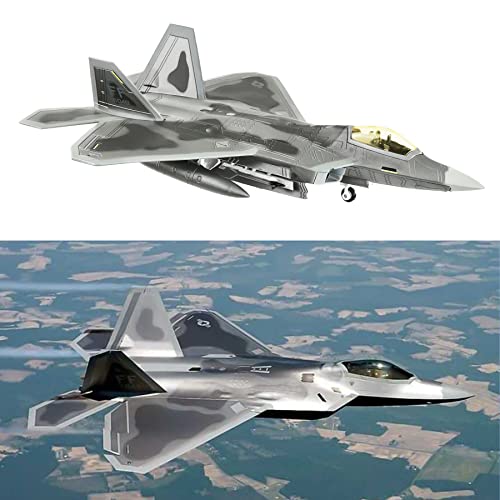HANGHANG 1/100 Scale F-22 Raptor Model Airplane Diecast Military Fighter Plane Model for Collection