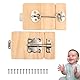 Potatomato Busy Board Zubehör & Activity Board – 2-teiliges Holz DIY Teileset – Holztür mit Schloss – Sensorikbrett Zubehör – Holz-Aktivitätsteile – Montessori Lernmaterial – Sensorik-Wand Set