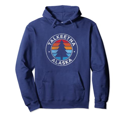 Talkeetna Alaska AK Vintage Graphic Retro 70s Pullover Hoodie