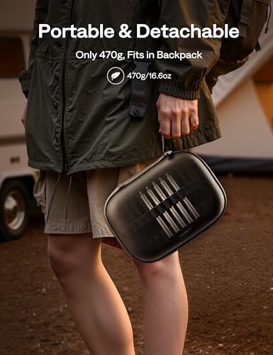 Aurzen PowerPlay Ständer für Zip Beamer, 10000mAh Akku mit großer Kapazität, 2,5H Spielzeit, Flexibler und tragbarer Umzugspartner für den Außenbereich