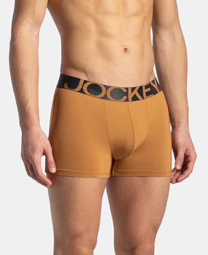 Image of Jockey IC28 Men's Tactel Microfiber Elastane Stretch Solid Trunk with Moisture Move Treatment