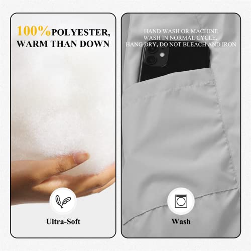 Ggleaf Women's Puffer Jacket Winter Hooded Coat Down Alternative Long Parka With Faux Fur Hood Grey Small #TOP5