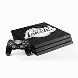 Skinit Decal Gaming Skin Compatible with PS4 Pro Console and Controller Bundle - Officially Licensed NBA Los Angeles Lakers Black Animal Print Design
