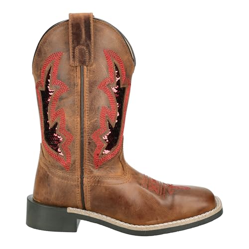 Smoky Mountain Western Boots Girls Leather Nevada Brown Red 3415Y3