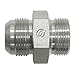 Brennan Industries 7005-08-18 Steel Straight Conversion Adapter Fitting, 3/4"-16 Male JIC x M18 x 1.5 Male Metric Straight Thread