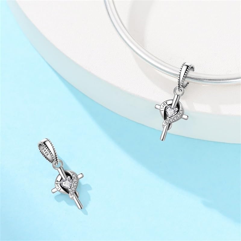 Cross Birthstone Heart Charms Fit for Pandora Bracelets S925 Sterling Silver Pendant Charm Birthday Gift for Her - Image 3