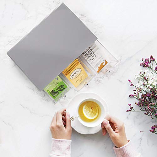 mDesign 2er-Set Küchen Organizer mit je drei Schubladen – Aufbewahrungsbox für Teebeutel, Kaffeepads, Süßungsmittel und… – Bild 4