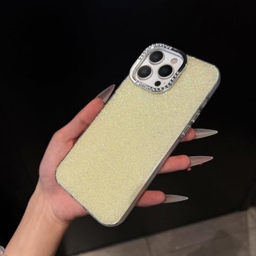 Coque à paillettes brillantes iPhone 14 15 16 Plus antichoc avec diamant métal