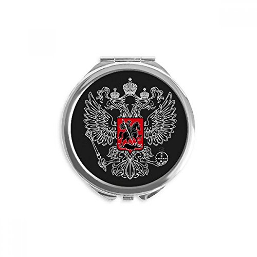 Miroir de poche emblème Russie rond de 2,6 pouces compact et portable multicolore