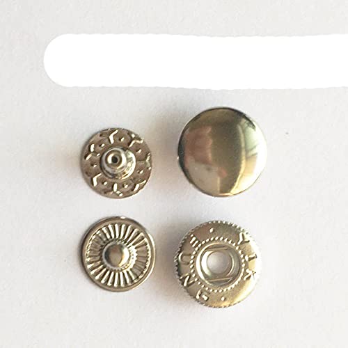 50 Boutons Pressions En Métal Bronze 10mm Avec Outils - Kit Pour Cuir Et Vêtements