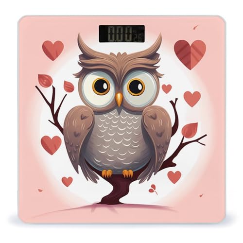 Báscula digital de vidrio templado Owl Lover1 para baño