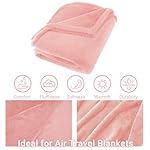 Travel Blanket & Pillow Set, 300 GSM Soft Fleece, 60x43 Inches, 3-in-1 Airplane Blanket, Travel Pillow and Blanket Set, Travel Blanket Airplane Compact with Bag, Travel Essentials, Pink - Image 5