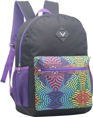 Mochila Juvenil Feminina Varias Estampas Yepp MF8159 (Preto/Roxo)