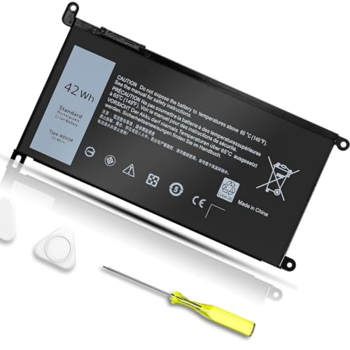 Image of WDX0R Laptop Battery for Dell Inspiron 13 5368 5378 7368 7378, 15 5565 5567 5568 5578 7560 7570 7579, 17 5765 5767 5770 Series | 11.4V 42Wh Replacement | Compatible with 3CRH3, P58F, P69G