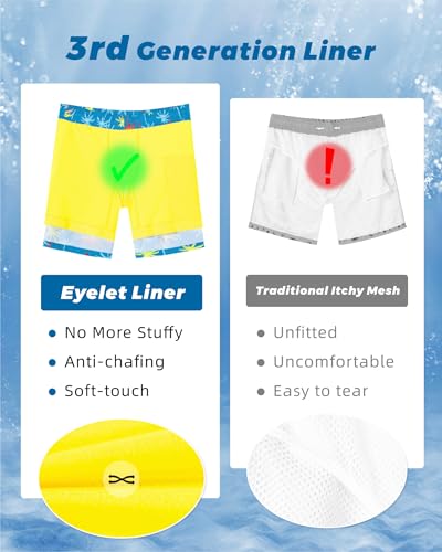 Image of SURF CUZ Mens Swim Trunks with Compression Liner Swim Shorts 7 inch Swimming Trunks Stretch 7 Inch Swim Suits Quick Dry