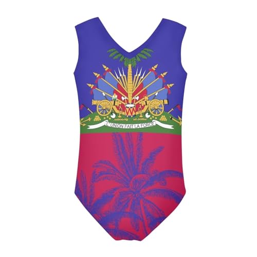 Image of Girls Cartoon Pattern One-Piece Swimsuits Sport Racer Swimwear Beach Bathing Suit, Size 5-14