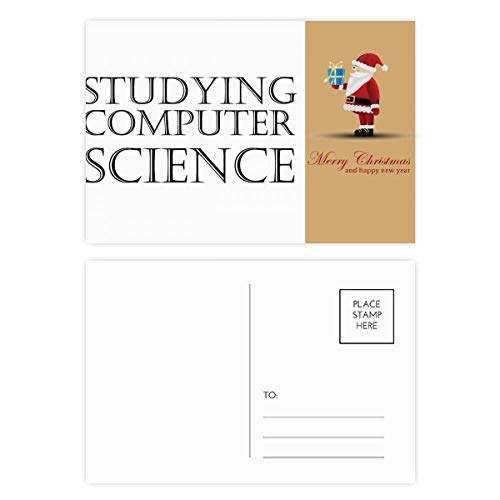 Cartes postales informatique Père Noël pour réviser les examens de sciences au coin du feu