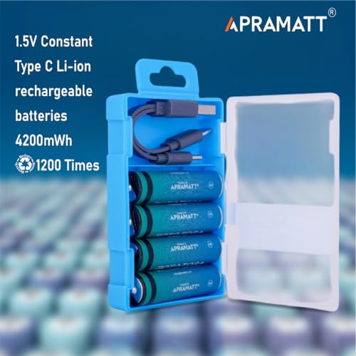 Image of Rotator+ AA Type-C Li-ion Rechargeable Batteries, 4200mAh, 1.5V, Pack of 4