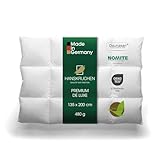 HANSKRUCHEN® Premium de Luxe Daunendecke 135x200 cm - Leicht / Übergang - Made in Germany Kassettendecke aus 100% Baumwolle - Allergiker geeignet
