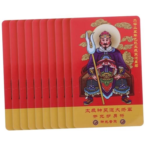 STOBAZA 10個年乙巳蛇年太?護身カード 伝統工芸品 厄除け 飾り 携帯可能な