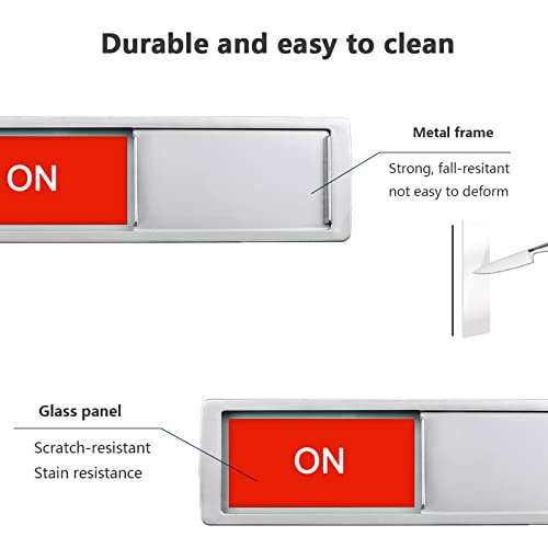 Image of On Off Sign,Ideal Sign for Alarm Home Bathroom Office Restroom Conference Hotels Hospital, Slider Signs Indicator Tells Whether On or Off,Non-Scratch Magnetic Slider Door Indicator Signs, 7'' x 2'' -