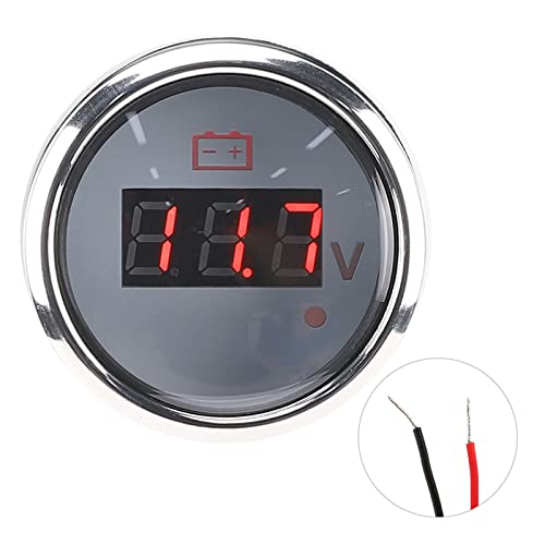 Voltmètre LED étanche IP67 avec alarme pour batterie automobile et bateau