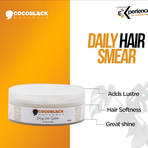 CocoBlack Naturals Hair Smear Ghana Length Retention Curly Kinky Hair, 8 fl Oz