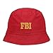 Mens Bucket Hat FBI Embroidered Washed Cotton Classic Bucket Hat (Red,7 1/2)