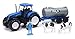 New Ray – Tractor New Holland t7.270 + Cisterna a Leche con 1 Personaje y 2 Vacas, 05523 a, Verde