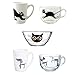 Luminarc Mistigri-Mabrouk Set 5 Tazas Desayuno Mugs Originales tazones Infantiles de Vidrio para microondas, Negro