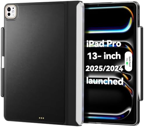 Matekxy iPad Pro 13 インチ M4 2024 ケース マジックキーボード対応 ブラック