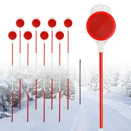 Marcadores refletivos de entrada de garagem, 8 peças de 127 cm de altura, 4 peças, marcadores de ent