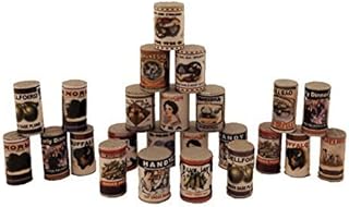 Melody Jane Dollhouse 24 Old Fashioned Round Grocery Tin Cans Shop Accessory