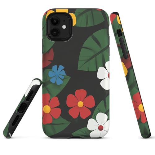 HYPESTYLE Flowers Leaves Phone Case Compatible with iPhone 16 15 14 13 12 pro max Compatible with Samsung Galaxy S25 S24 FE S22 Dual Layer Sturdy Shockproof
