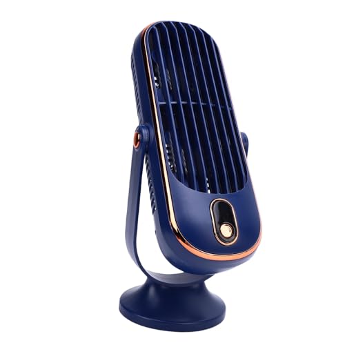 Wakects Ventilador de Escritorio, Portátil de 5 Velocidades, Pantalla LED, Ventilador de Torre USB, Batería de 1000 MAh, Mini Ventiladores de Mesa de bajo Ruido para el Hogar, Oficina, (BLUE)