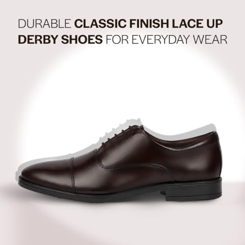 Image of FAUSTO Men's Formal Office Meetings Work Lace-Up Derby Shoes