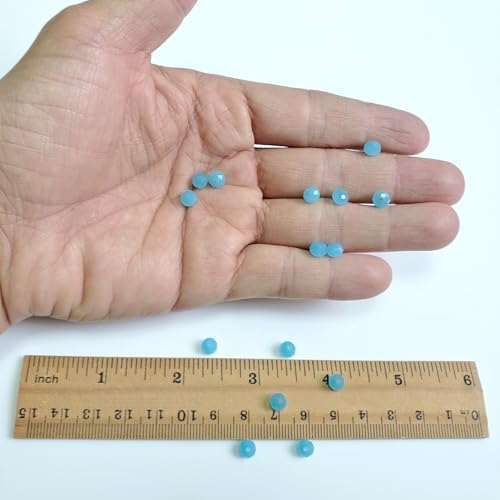 Image of 6mm Rondelle Aquamarine Jade Glass Beads for Jewelry Making 720pcs Faceted Briolette Shape Crytal Spacer Beads for Bracelet Necklace - Aquamarine Jade