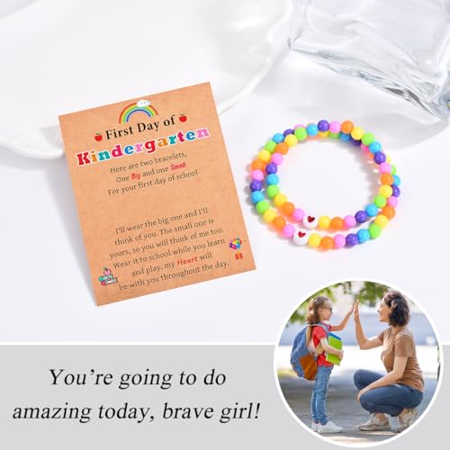 First Day of School Preschool Kindergarten Bracelet Mommy and Me, Mother Daughter Matching Bracelets, Back to School Gifts for Daughter from Mom3