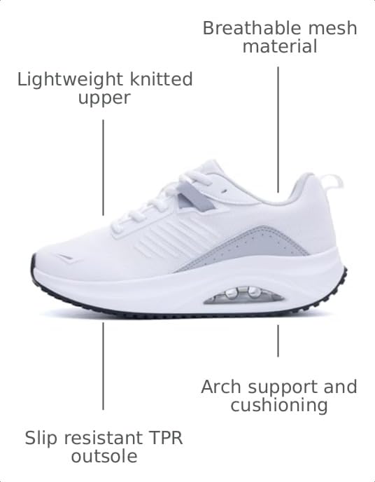 Image of Autper Plantar Fasciitis Shoes Women Walking Arch Support Tennis Casual Athletic Nurse Orthotic Sneakers for Foot Pain Relief