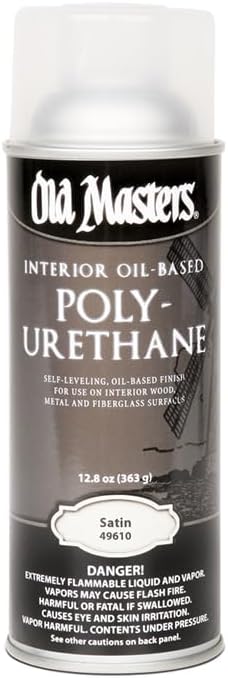 13 oz Old Masters 49610 Clear Polyurethane Interior Oil-Based Spray Finish, Satin