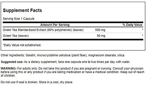 Swanson Green Tea Extract 500 Milligrams 60 Capsules (3 Pack) #TOP1